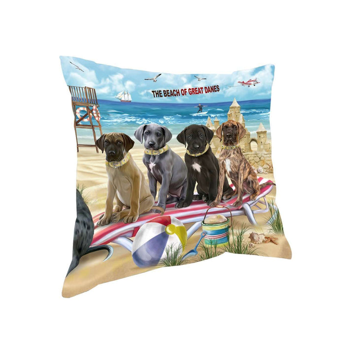Pet Friendly Beach Great Danes Dog Pillow PIL50444