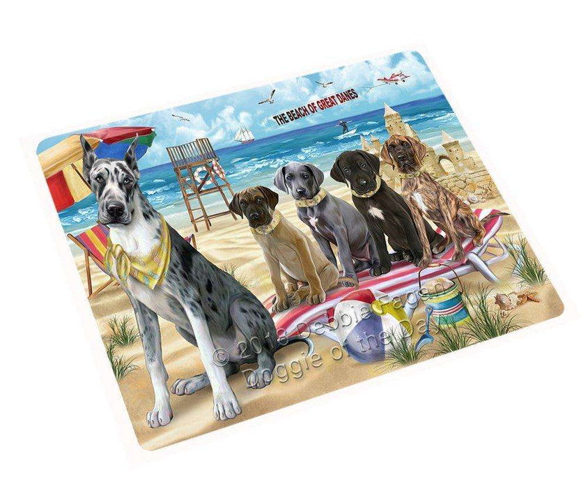 Pet Friendly Beach Great Danes Dog Tempered Cutting Board C49635