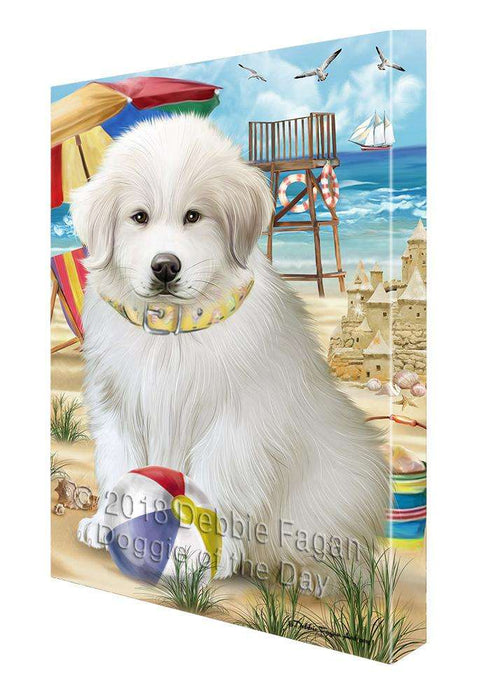 Pet Friendly Beach Great Pyrenees Dog Canvas Wall Art CVS66148