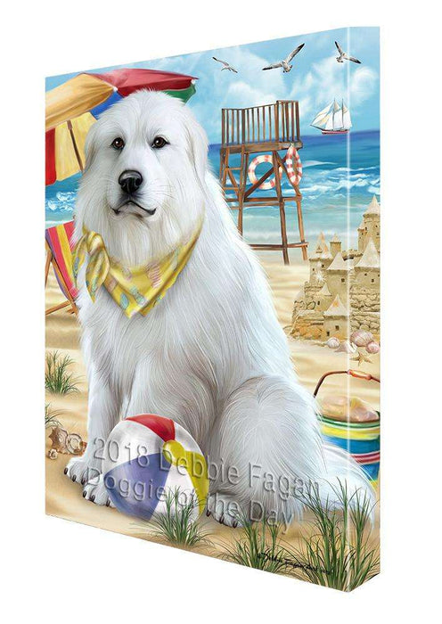 Pet Friendly Beach Great Pyrenees Dog Canvas Wall Art CVS66157