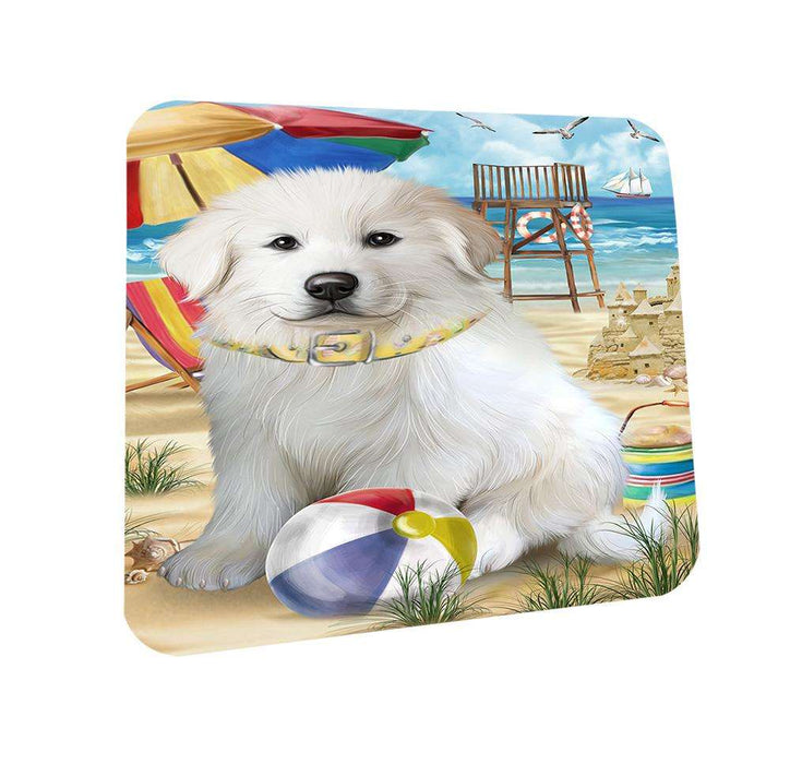 Pet Friendly Beach Great Pyrenees Dog Coasters Set of 4 CST50000 Coasters Set of 4 CST50000