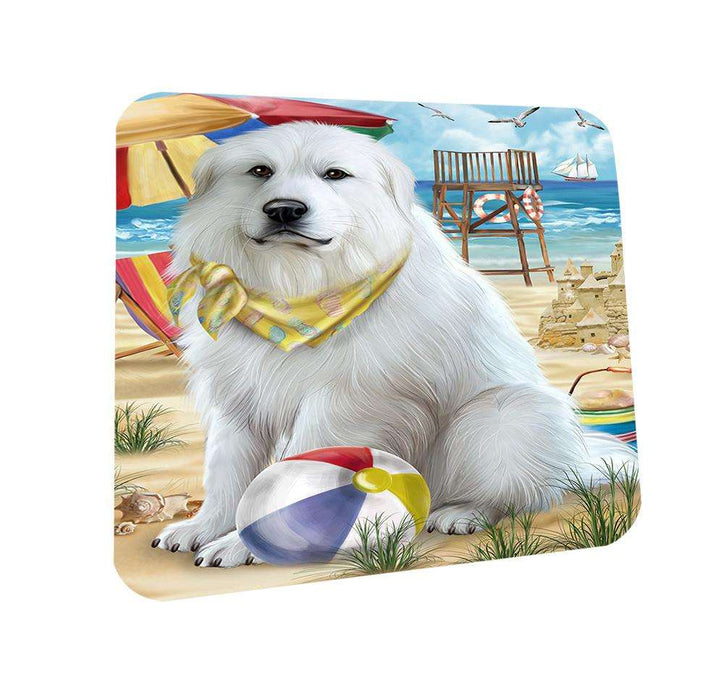 Pet Friendly Beach Great Pyrenees Dog Coasters Set of 4 CST50004 Coasters Set of 4 CST50004