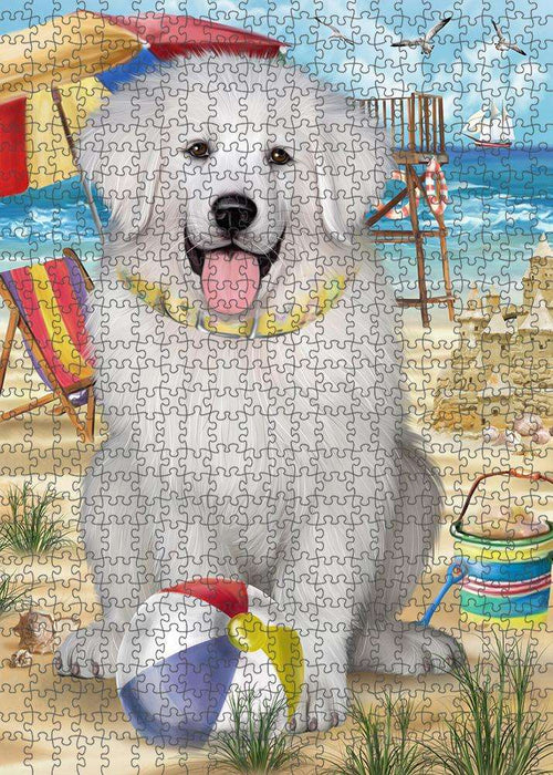 Pet Friendly Beach Great Pyrenees Dog Puzzle with Photo Tin PUZL53835