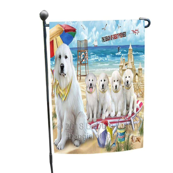 Pet Friendly Beach Great Pyreneess Dog Garden Flag GFLG49869