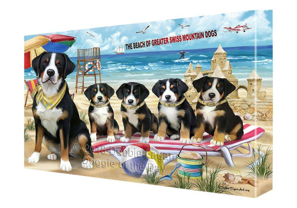 Pet Friendly Beach Greater Swiss Mountain Dog Canvas Print Wall Art Décor CVS81377