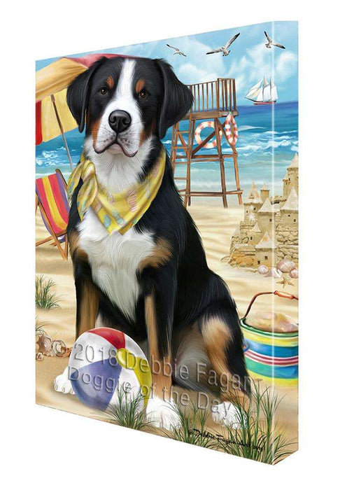 Pet Friendly Beach Greater Swiss Mountain Dog Canvas Print Wall Art Décor CVS81422