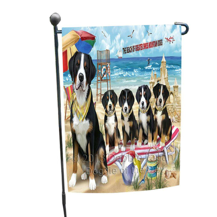 Pet Friendly Beach Greater Swiss Mountain Dog Garden Flag GFLG51565