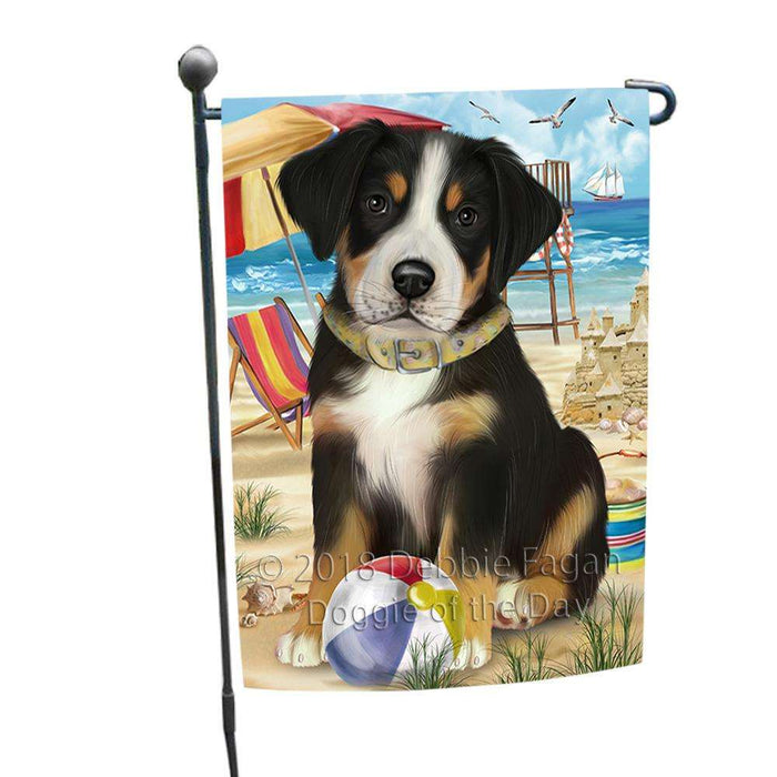 Pet Friendly Beach Greater Swiss Mountain Dog Garden Flag GFLG51566