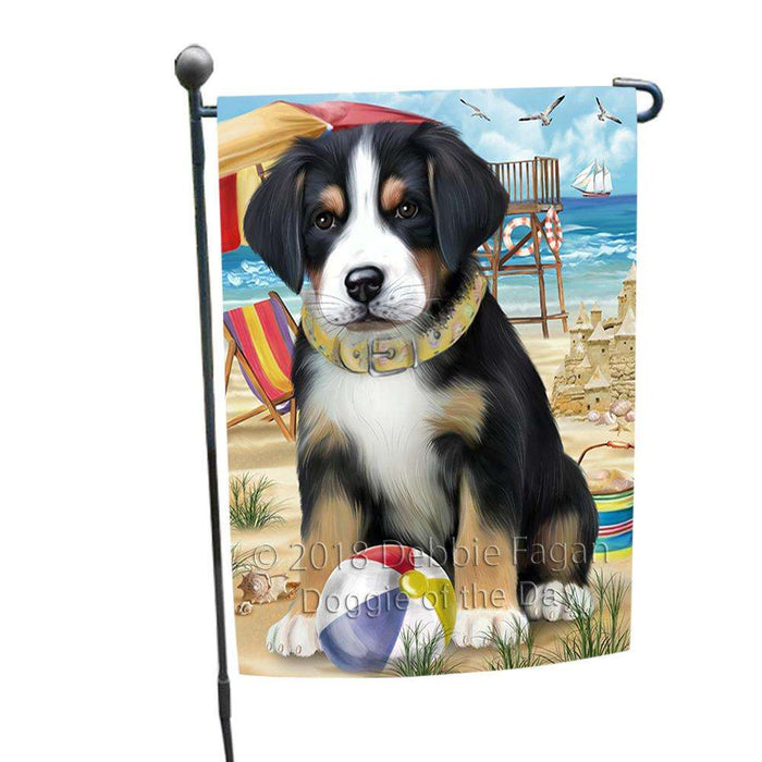 Pet Friendly Beach Greater Swiss Mountain Dog Garden Flag GFLG51567