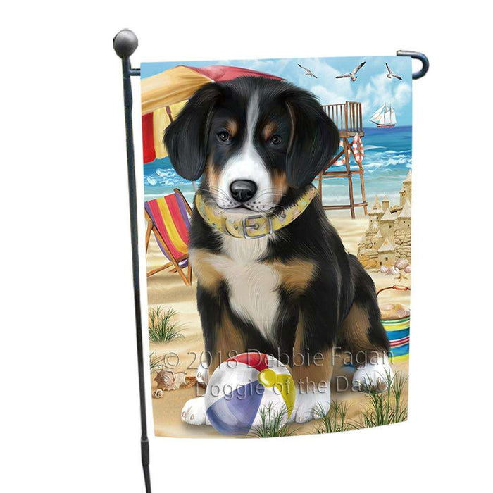 Pet Friendly Beach Greater Swiss Mountain Dog Garden Flag GFLG51568