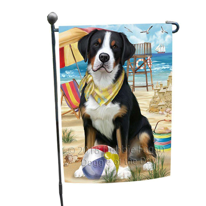 Pet Friendly Beach Greater Swiss Mountain Dog Garden Flag GFLG51570