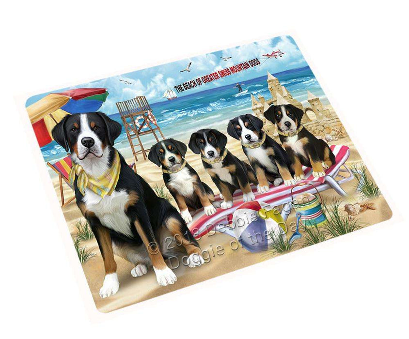 Pet Friendly Beach Greater Swiss Mountain Dog Large Refrigerator / Dishwasher Magnet RMAG69906