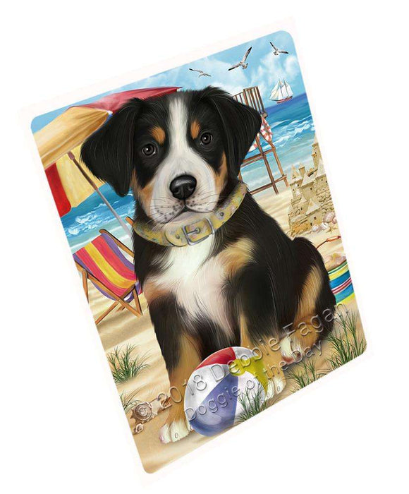 Pet Friendly Beach Greater Swiss Mountain Dog Large Refrigerator / Dishwasher Magnet RMAG69912