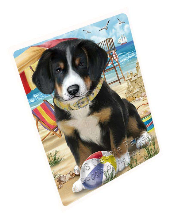 Pet Friendly Beach Greater Swiss Mountain Dog Large Refrigerator / Dishwasher Magnet RMAG69924