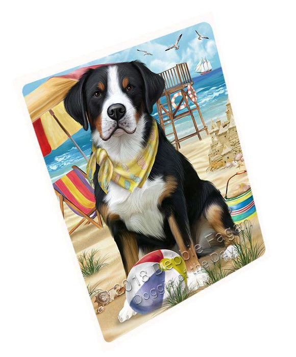 Pet Friendly Beach Greater Swiss Mountain Dog Large Refrigerator / Dishwasher Magnet RMAG69936