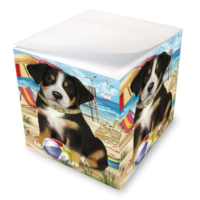 Pet Friendly Beach Greater Swiss Mountain Dog Note Cube NOC51569