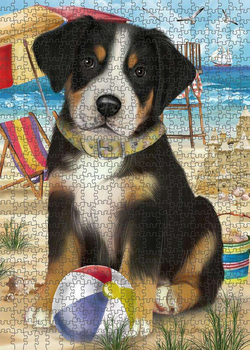 Pet Friendly Beach Greater Swiss Mountain Dog Puzzle with Photo Tin PUZL58794