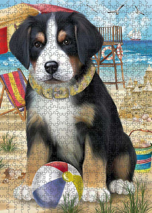 Pet Friendly Beach Greater Swiss Mountain Dog Puzzle with Photo Tin PUZL58797