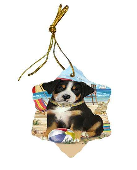 Pet Friendly Beach Greater Swiss Mountain Dog Star Porcelain Ornament SPOR51560