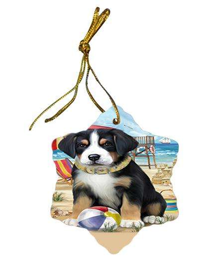 Pet Friendly Beach Greater Swiss Mountain Dog Star Porcelain Ornament SPOR51561