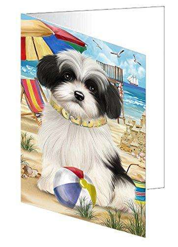 Pet Friendly Beach Havanese Dog Handmade Artwork Assorted Pets Greeting Cards and Note Cards with Envelopes for All Occasions and Holiday Seasons GCD49991