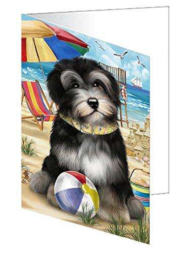 Pet Friendly Beach Havanese Dog Handmade Artwork Assorted Pets Greeting Cards and Note Cards with Envelopes for All Occasions and Holiday Seasons GCD50000