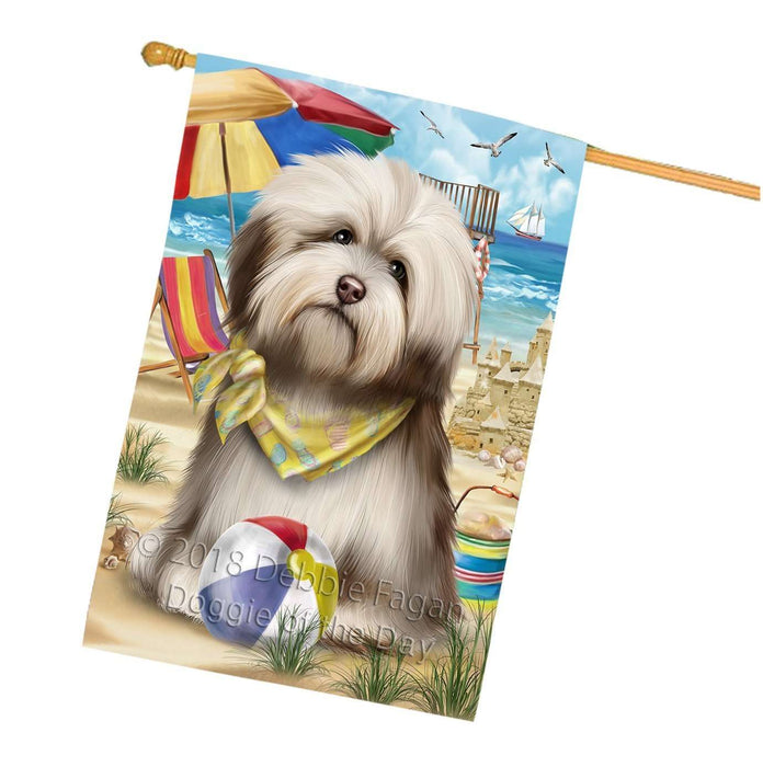 Pet Friendly Beach Havanese Dog House Flag FLG48623