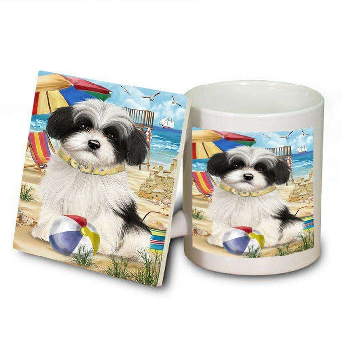 Pet Friendly Beach Havanese Dog Mug and Coaster Set MUC48646