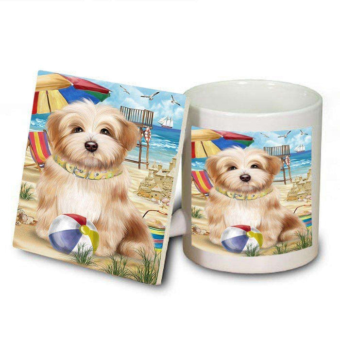 Pet Friendly Beach Havanese Dog Mug and Coaster Set MUC48648