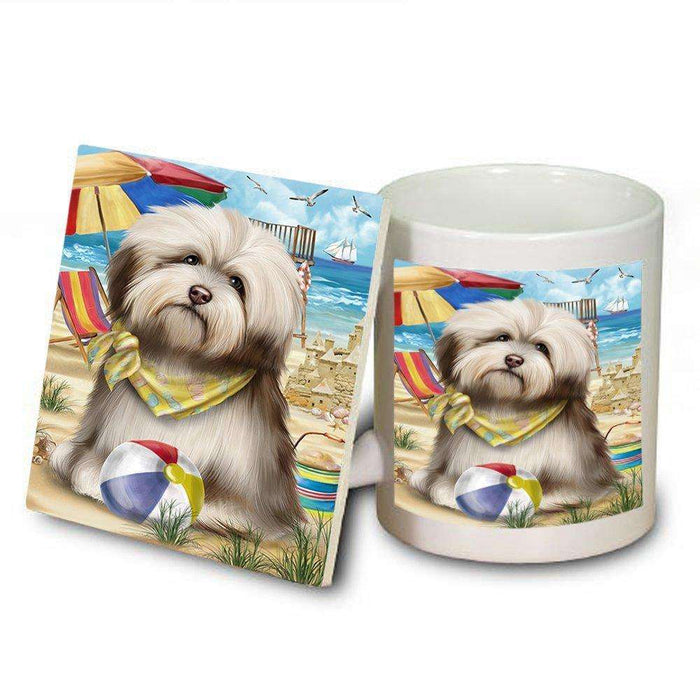 Pet Friendly Beach Havanese Dog Mug and Coaster Set MUC48650