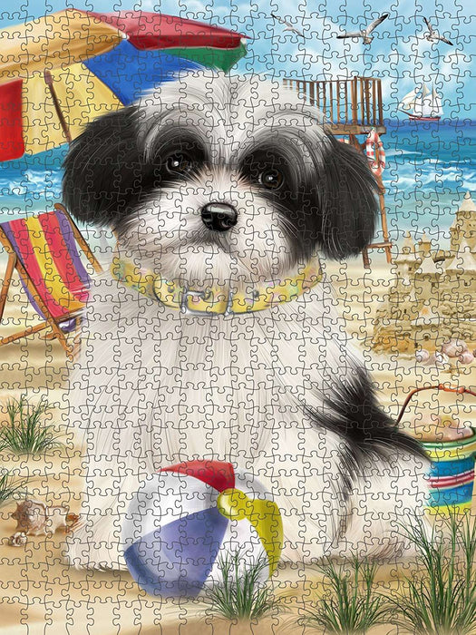 Pet Friendly Beach Havanese Dog Puzzle with Photo Tin PUZL49668
