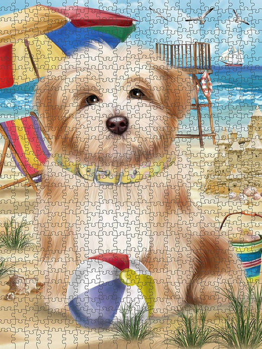 Pet Friendly Beach Havanese Dog Puzzle with Photo Tin PUZL49674