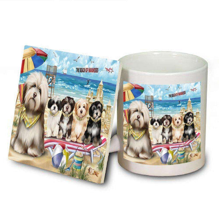 Pet Friendly Beach Havaneses Dog Mug and Coaster Set MUC48645