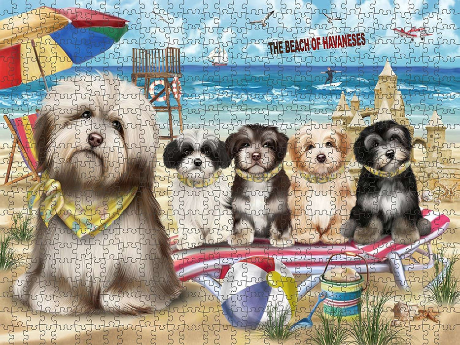 Pet Friendly Beach Havaneses Dog Puzzle with Photo Tin PUZL49665