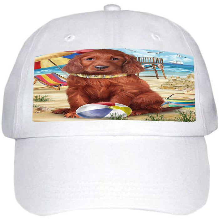 Pet Friendly Beach Irish Setter Dog Ball Hat Cap HAT58458