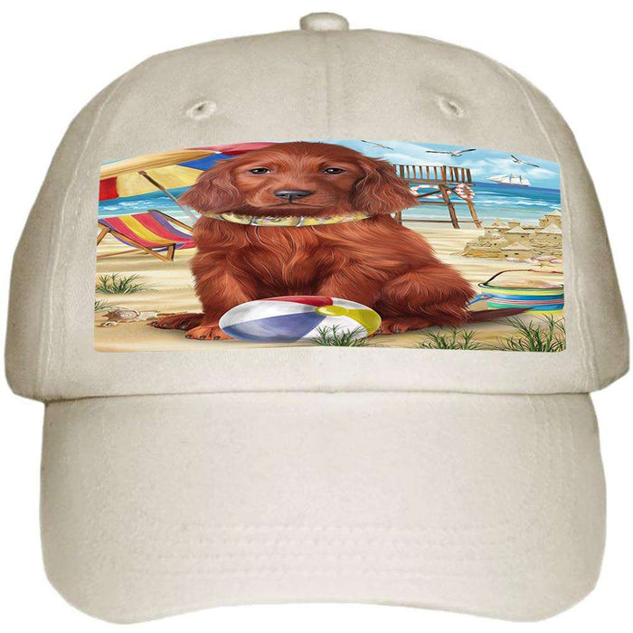 Pet Friendly Beach Irish Setter Dog Ball Hat Cap HAT58458