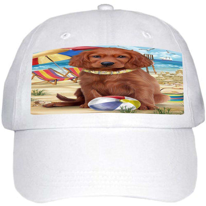 Pet Friendly Beach Irish Setter Dog Ball Hat Cap HAT58461