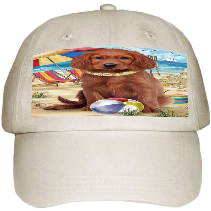 Pet Friendly Beach Irish Setter Dog Ball Hat Cap HAT58461