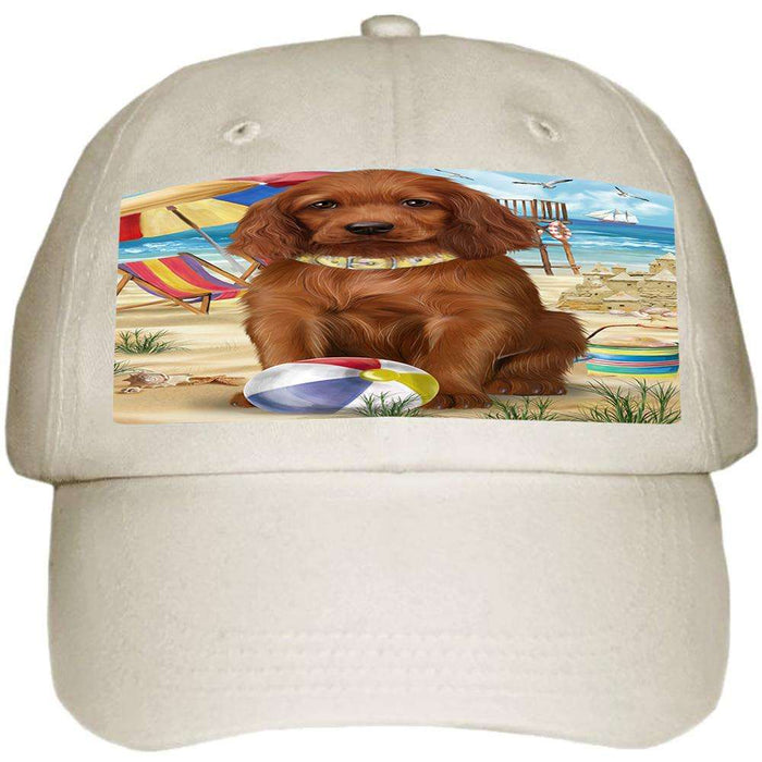 Pet Friendly Beach Irish Setter Dog Ball Hat Cap HAT58464