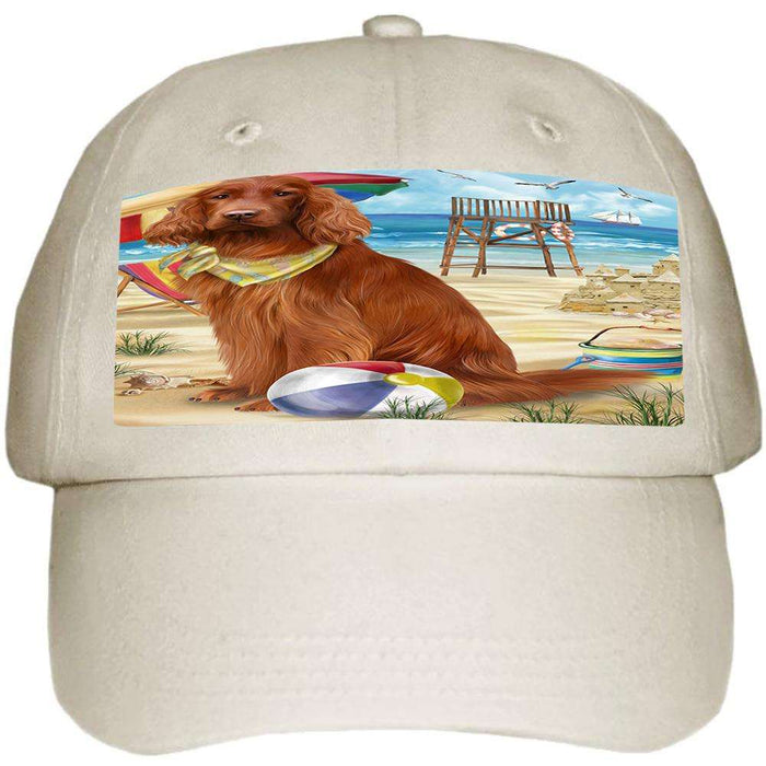Pet Friendly Beach Irish Setter Dog Ball Hat Cap HAT58470