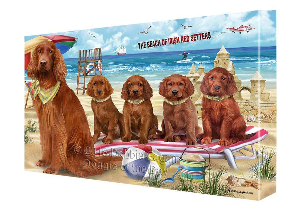 Pet Friendly Beach Irish Setter Dog Canvas Print Wall Art Décor CVS81431