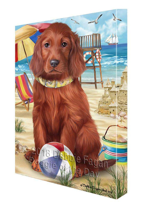 Pet Friendly Beach Irish Setter Dog Canvas Print Wall Art Décor CVS81440
