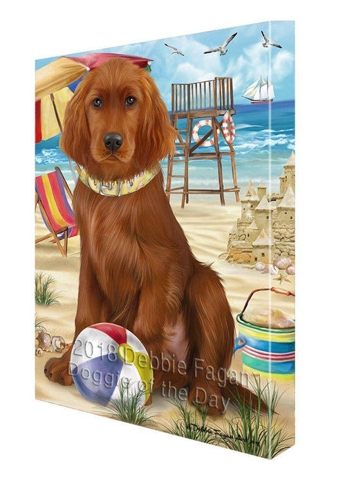 Pet Friendly Beach Irish Setter Dog Canvas Print Wall Art Décor CVS81467