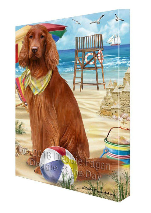 Pet Friendly Beach Irish Setter Dog Canvas Print Wall Art Décor CVS81476