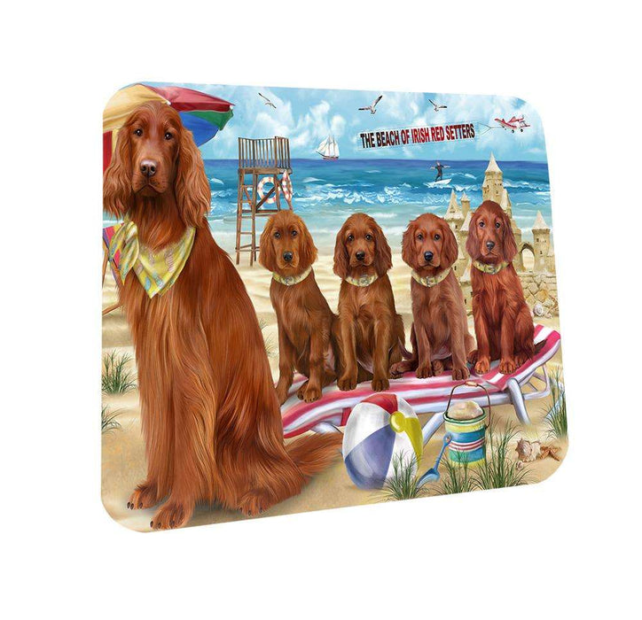 Pet Friendly Beach Irish Setter Dog Coasters Set of 4 CST51533