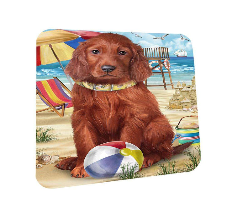 Pet Friendly Beach Irish Setter Dog Coasters Set of 4 CST51534