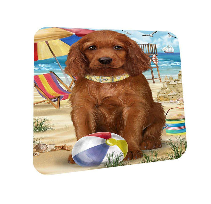 Pet Friendly Beach Irish Setter Dog Coasters Set of 4 CST51536