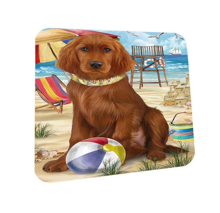 Pet Friendly Beach Irish Setter Dog Coasters Set of 4 CST51537