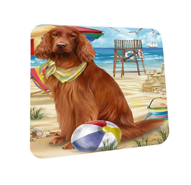 Pet Friendly Beach Irish Setter Dog Coasters Set of 4 CST51538