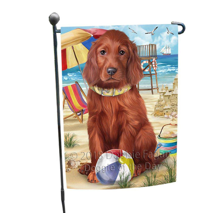Pet Friendly Beach Irish Setter Dog Garden Flag GFLG51572
